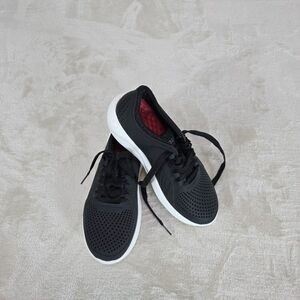 Crocs LiteRide Pacer Black Rubber Mesh Lace Up Shoes Sneakers 205234 Size W6